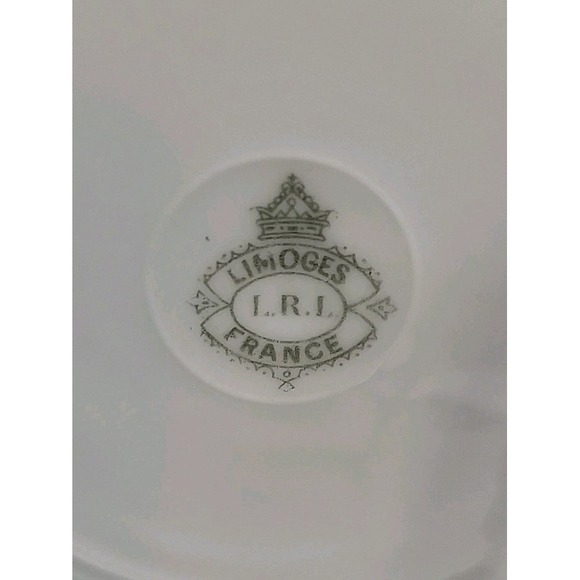 Antique Limoges Portrait Plate Artist Signed LUZ France Green Scalloped Gold - Picture 3 of 6